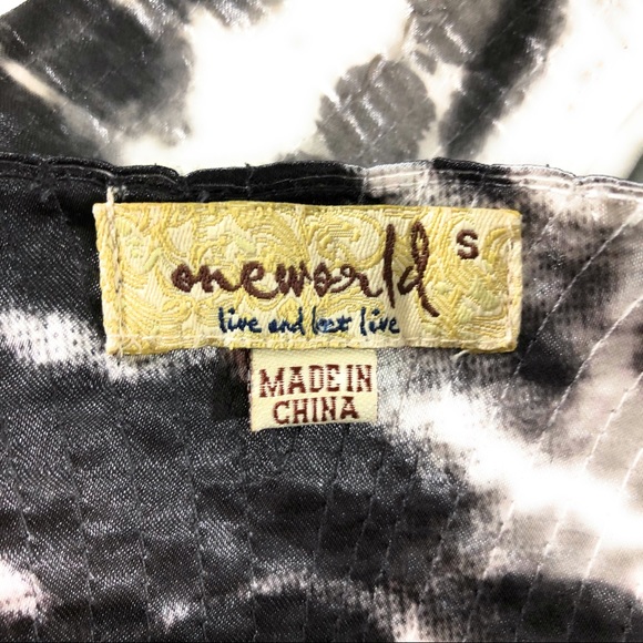 🛑SOLD🛑One World Dress Sz Sm Black White Tie Die Stretch - Picture 3 of 8